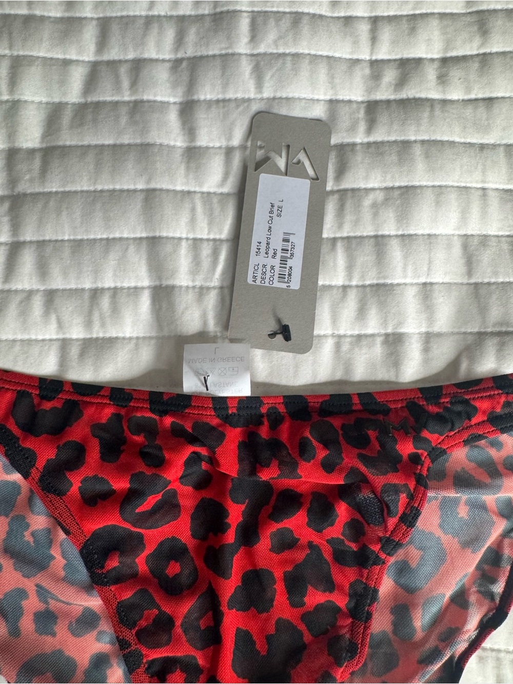 MODUS VIVENDI Men's Red Leopard Sheer Briefs - Bold Animal Print - Picture 4 of 4